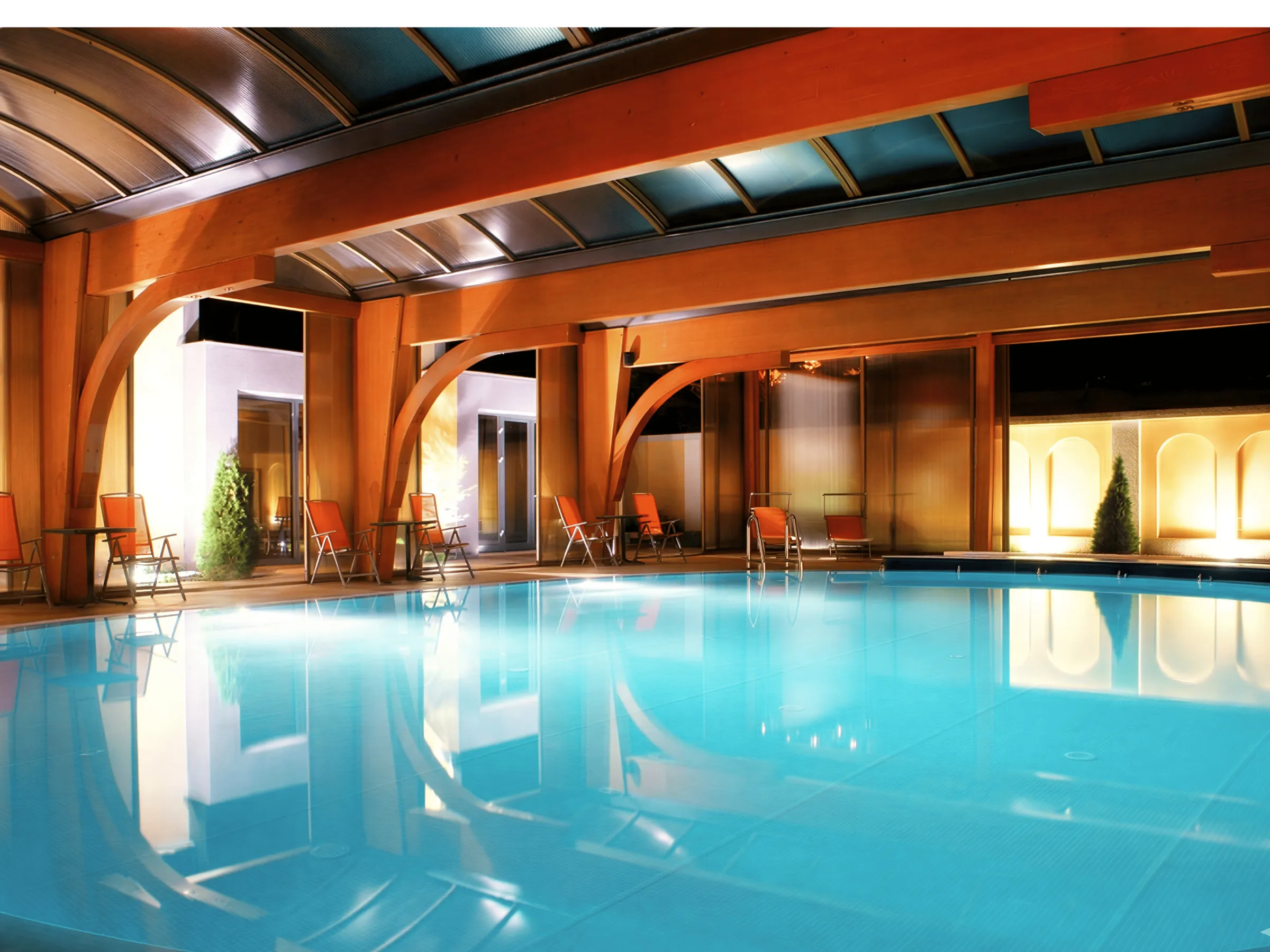 Serene spa with a large indoor pool.